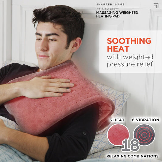 - Sharper Image Calming Heat Pad – Weighted, Massaging & Ultra-Soothing Relief
