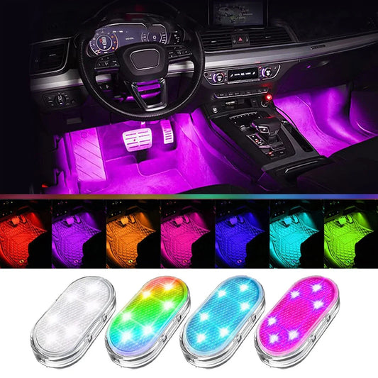 Wireless Led Lights for Car Interior, USB Rechargeable Automotive Neon Accent Light